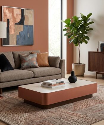 ZENITH Japandi Low Oval Coffee Table (120×60cm × H20cm | Two-Tone Steel Base & Laminated Top)