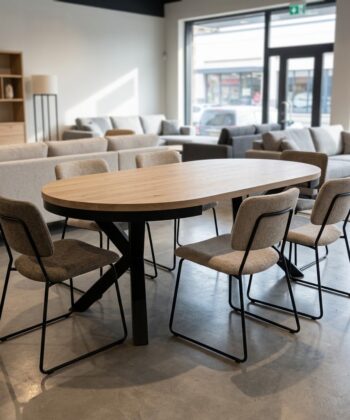 OSLO Round Industrial Extendable Dining Table (Ø100cm to 176cm & Ø120cm to 196cm | Substantial 36mm Top & 60×20mm Steel Subframe)