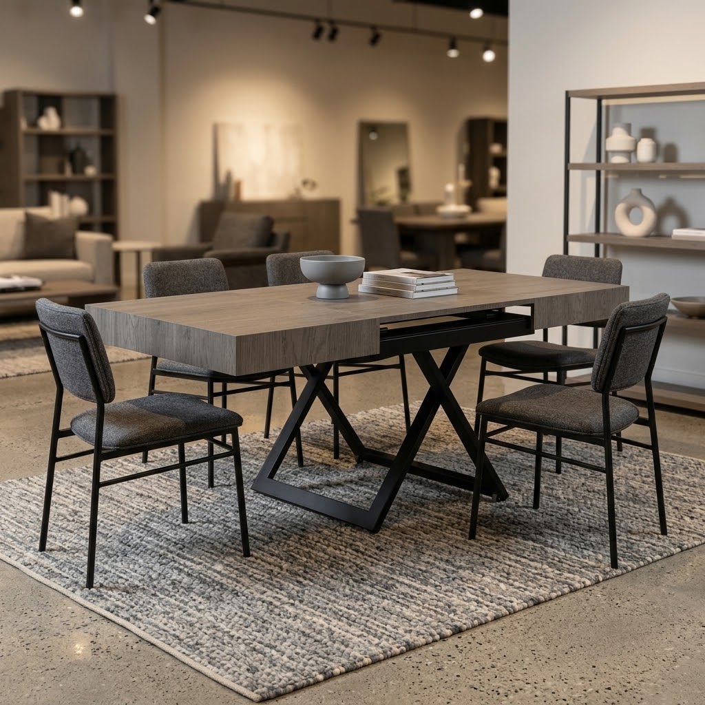 SANNA Height-Adjustable Extendable Coffee-to-Dining Table (120–200cm | 27–80cm Elevation | Premium EGGER® Laminates)
