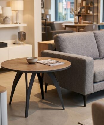 MIRARI Round Loft Coffee Table (Ø75cm × H50cm | 18mm Top & Powder-Coated Steel Base)