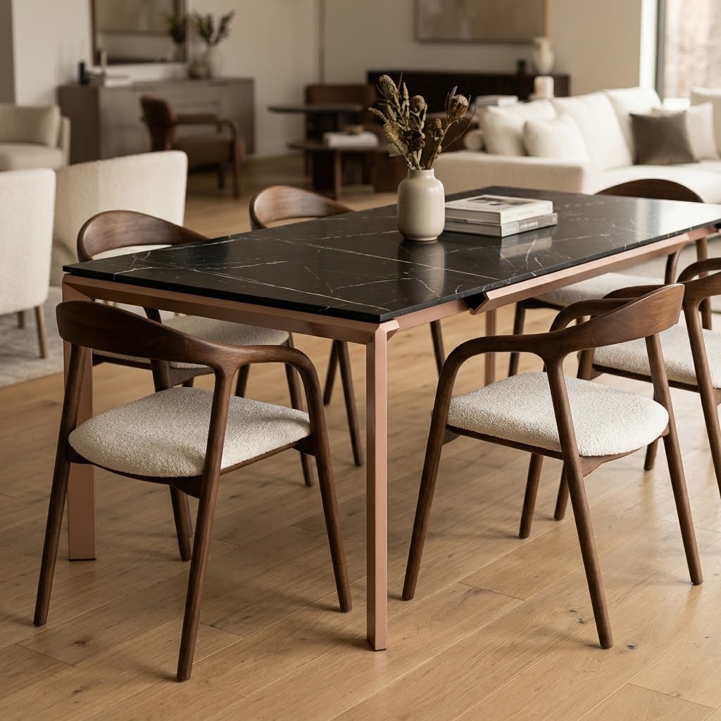 RHOMBUS Rectangular Butterfly Extendable Dining Table (160cm & 180cm | Extends to 250cm & 270cm | Standard & Premium EGGER® Laminates)