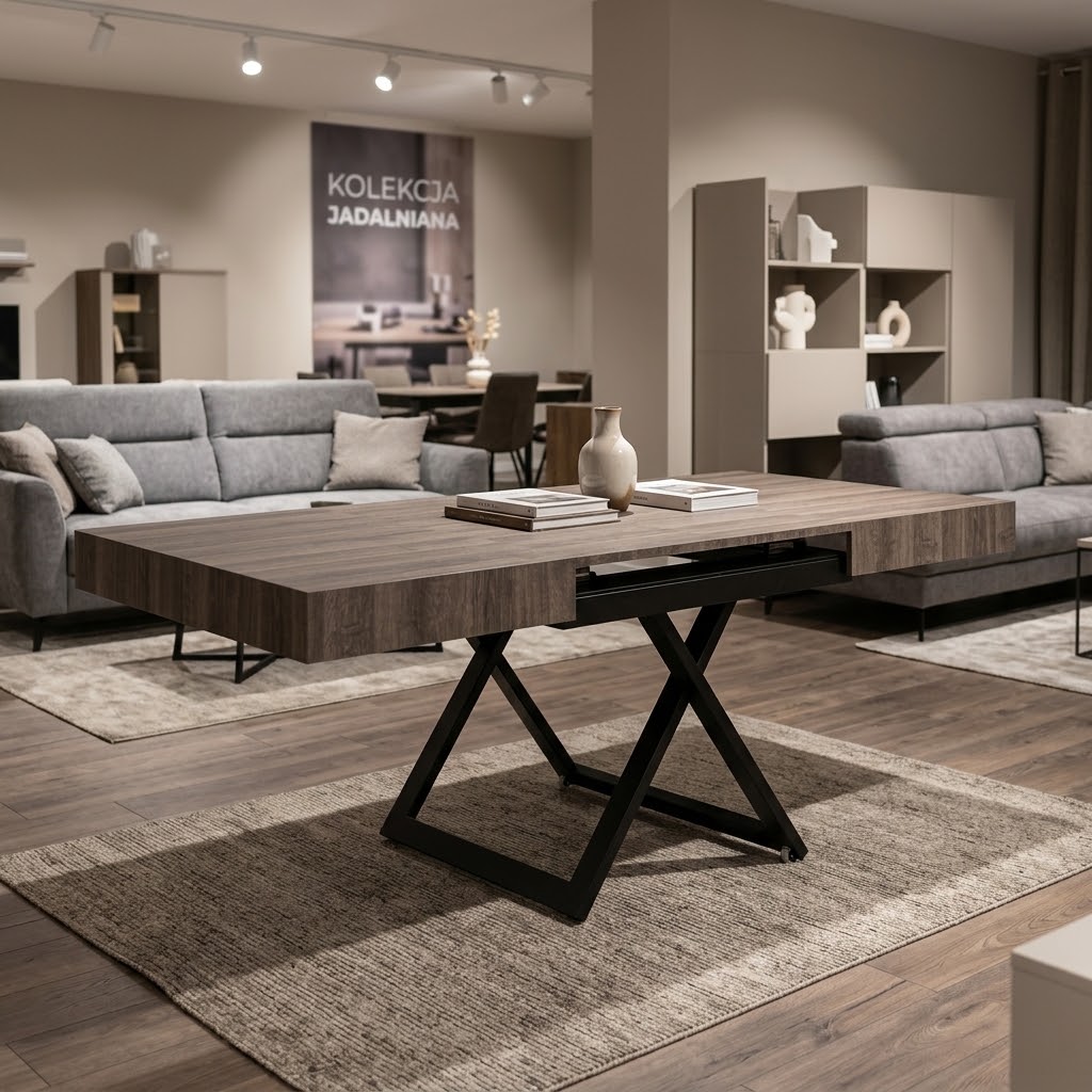 SANNA Height-Adjustable Extendable Coffee-to-Dining Table (120–200cm | 27–80cm Elevation | Premium EGGER® Laminates)