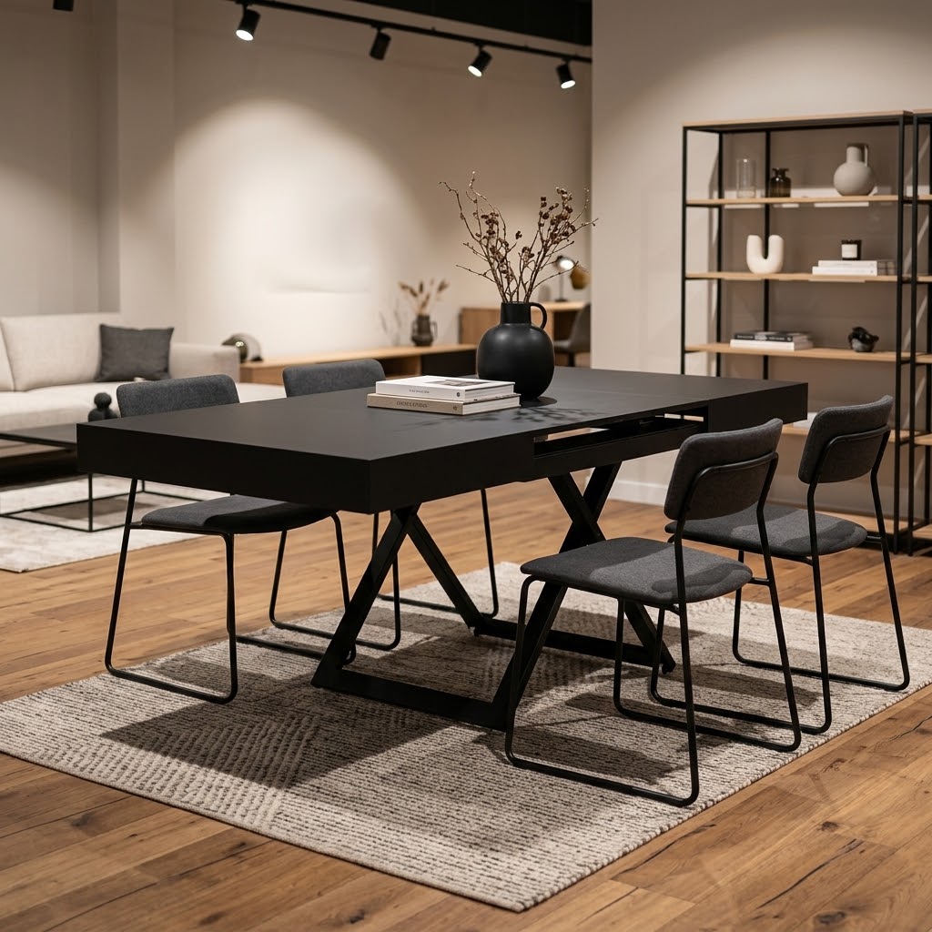 SANNA Height-Adjustable Extendable Coffee-to-Dining Table (120–200cm | 27–80cm Elevation | Premium EGGER® Laminates)