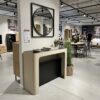 NOVARA Black Laminate Extending Console Table with Cashmere Powder-Coated Steel Frame (110 × 50-300 × 78 cm)