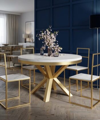OSLO Round Industrial Extendable Dining Table (Ø100cm to 176cm & Ø120cm to 196cm | Substantial 36mm Top & 60×20mm Steel Subframe)