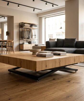 SANNA Height-Adjustable Extendable Coffee-to-Dining Table (120–200cm | 27–80cm Elevation | Premium EGGER® Laminates)