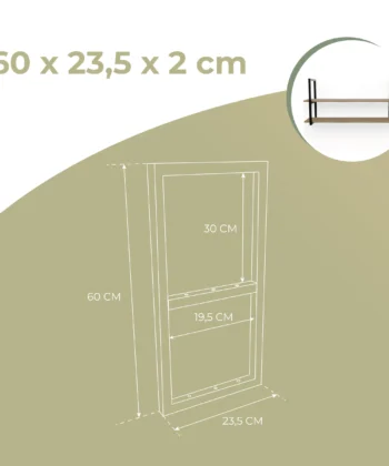 STRATA Loft Steel Shelf Brackets 23.5×60cm (Set of 2 | 40kg Load Capacity | Matte Black Powder-Coated)