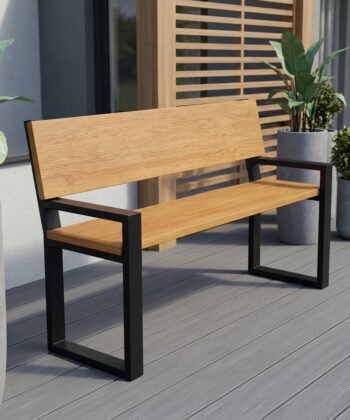 CHRONO Industrial Steel Bench Legs (Set of 2 | Powder-Coated Metal Base for DIY Bench Projects)