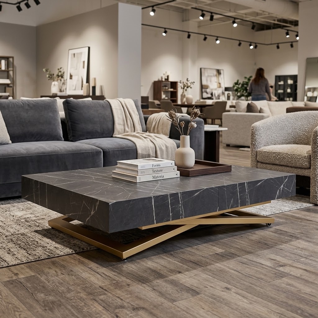 SANNA Height-Adjustable Extendable Coffee-to-Dining Table (120–200cm | 27–80cm Elevation | Premium EGGER® Laminates)