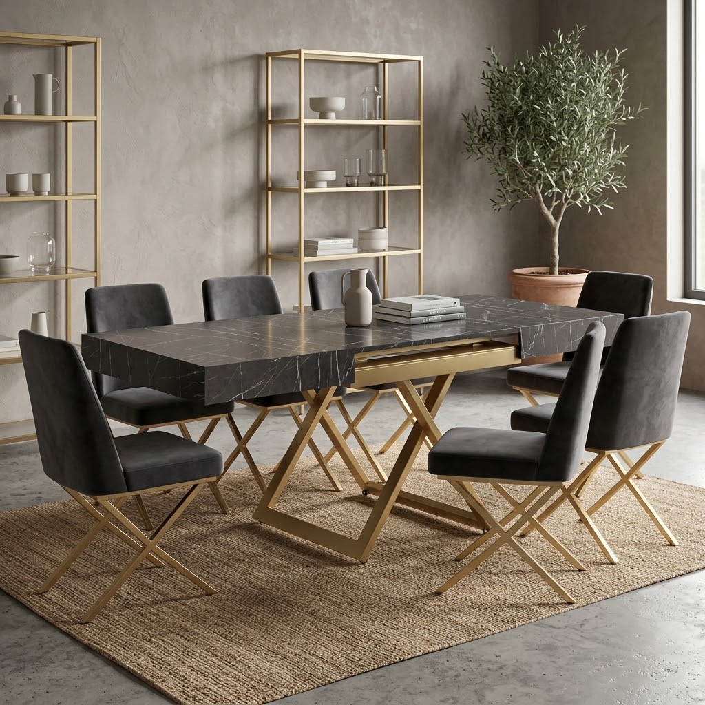 SANNA Height-Adjustable Extendable Coffee-to-Dining Table (120–200cm | 27–80cm Elevation | Premium EGGER® Laminates)