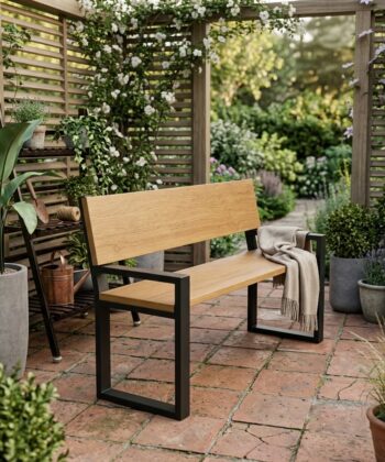 CHRONO Industrial Steel Bench Legs (Set of 2 | Powder-Coated Metal Base for DIY Bench Projects)