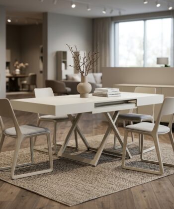SANNA Height-Adjustable Extendable Coffee-to-Dining Table (120–200cm | 27–80cm Elevation | Premium EGGER® Laminates)