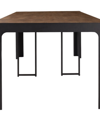 NOVARA Black Laminate Extending Console Table with Cashmere Powder-Coated Steel Frame (110 × 50-300 × 78 cm)