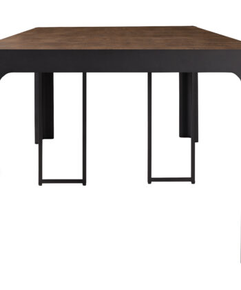 NOVARA Black Laminate Extending Console Table with Cashmere Powder-Coated Steel Frame (110 × 50-300 × 78 cm)