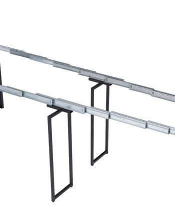 NOVARA Black Laminate Extending Console Table with Cashmere Powder-Coated Steel Frame (110 × 50-300 × 78 cm)
