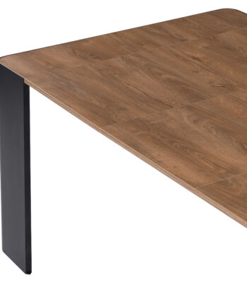 NOVARA Black Laminate Extending Console Table with Cashmere Powder-Coated Steel Frame (110 × 50-300 × 78 cm)