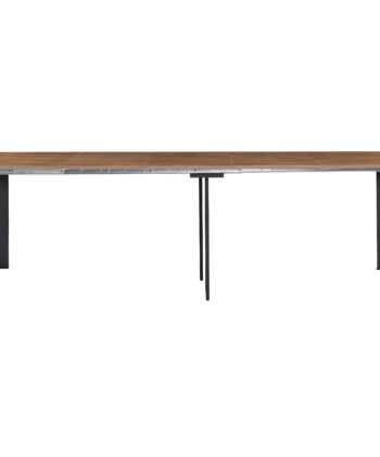 NOVARA Black Laminate Extending Console Table with Cashmere Powder-Coated Steel Frame (110 × 50-300 × 78 cm)