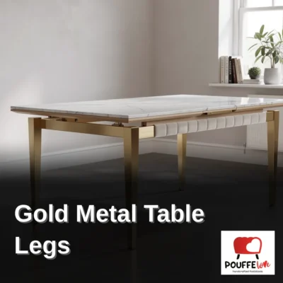 Gold turns a table base into a statement, not just a support beam. Warm metallic