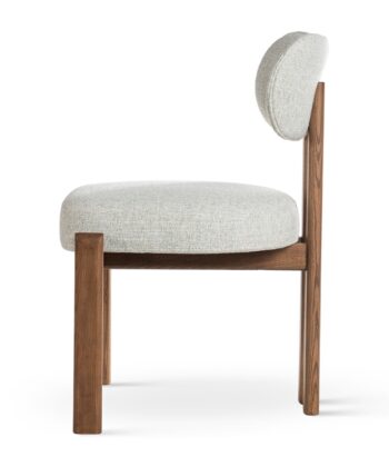 KORU Sculptural Dining Chair (H83cm × W59cm | Exposed Dual Wooden Beam Frame & Upholstered Seat)