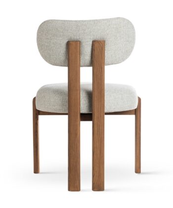 KORU Sculptural Dining Chair (H83cm × W59cm | Exposed Dual Wooden Beam Frame & Upholstered Seat)