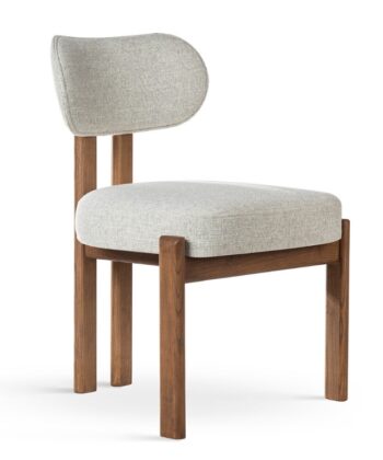 KORU Sculptural Dining Chair (H83cm × W59cm | Exposed Dual Wooden Beam Frame & Upholstered Seat)