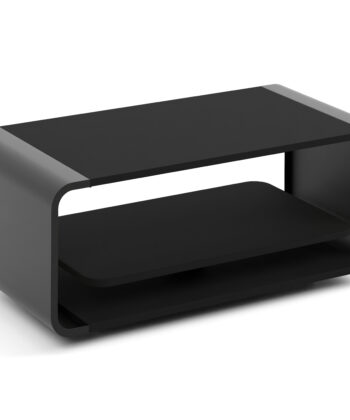 ORBISON Mobile Two-Tier Coffee Table (100×50cm × H41cm | Curved Steel Frame & Floating Shelf)