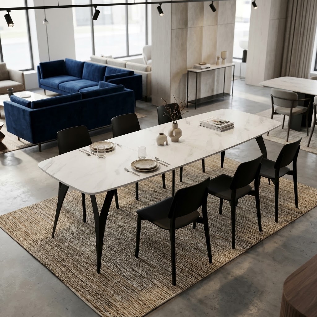 LYRA Oval Y-Frame Extendable Dining Table (140–240cm, 160–260cm & 180–280cm | Standard & EGGER® Laminates)