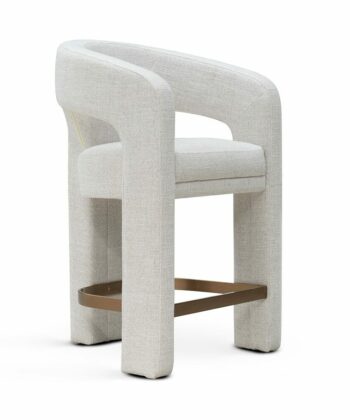 PALOMA Wraparound Counter Bar Stool (68cm Seat Height | Curved Cocoon Shell & Custom Upholstery)