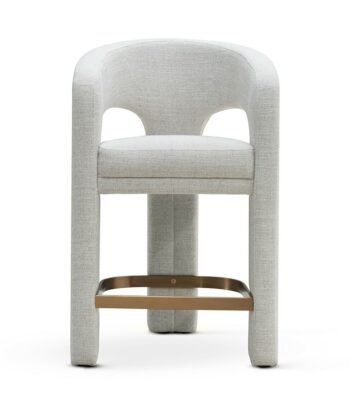 PALOMA Wraparound Counter Bar Stool (68cm Seat Height | Curved Cocoon Shell & Custom Upholstery)