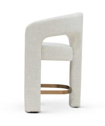 PALOMA Wraparound Counter Bar Stool (68cm Seat Height | Curved Cocoon Shell & Custom Upholstery)