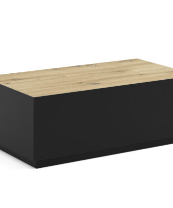 TETRA Low Rectangular Loft Coffee Table (100.6×55.2cm × H35.8cm | 18mm Top & Powder-Coated Steel Frame)