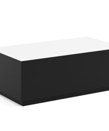 TETRA Low Rectangular Loft Coffee Table (100.6×55.2cm × H35.8cm | 18mm Top & Powder-Coated Steel Frame)