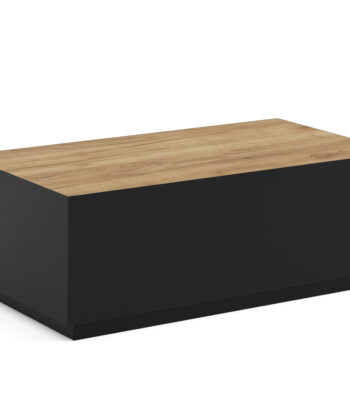 TETRA Low Rectangular Loft Coffee Table (100.6×55.2cm × H35.8cm | 18mm Top & Powder-Coated Steel Frame)