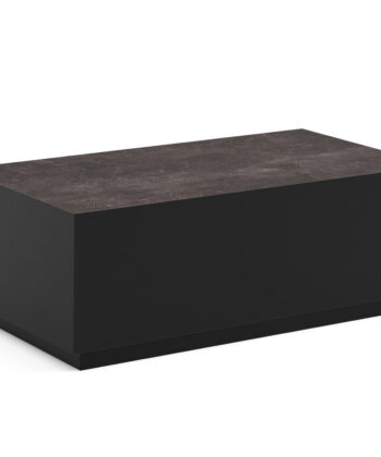 TETRA Low Rectangular Loft Coffee Table (100.6×55.2cm × H35.8cm | 18mm Top & Powder-Coated Steel Frame)