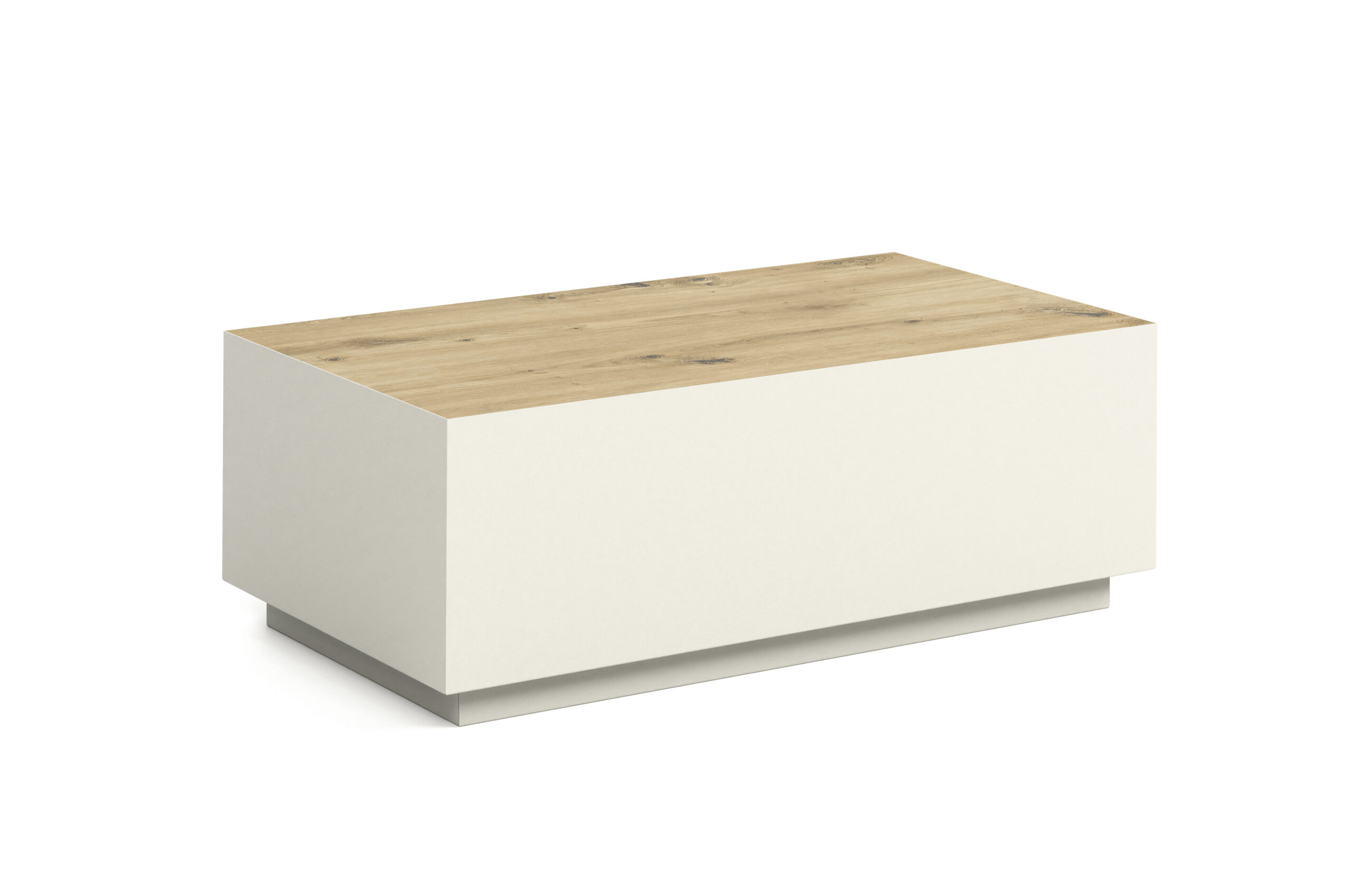 TETRA Low Rectangular Loft Coffee Table (100.6×55.2cm × H35.8cm | 18mm Top & Powder-Coated Steel Frame)