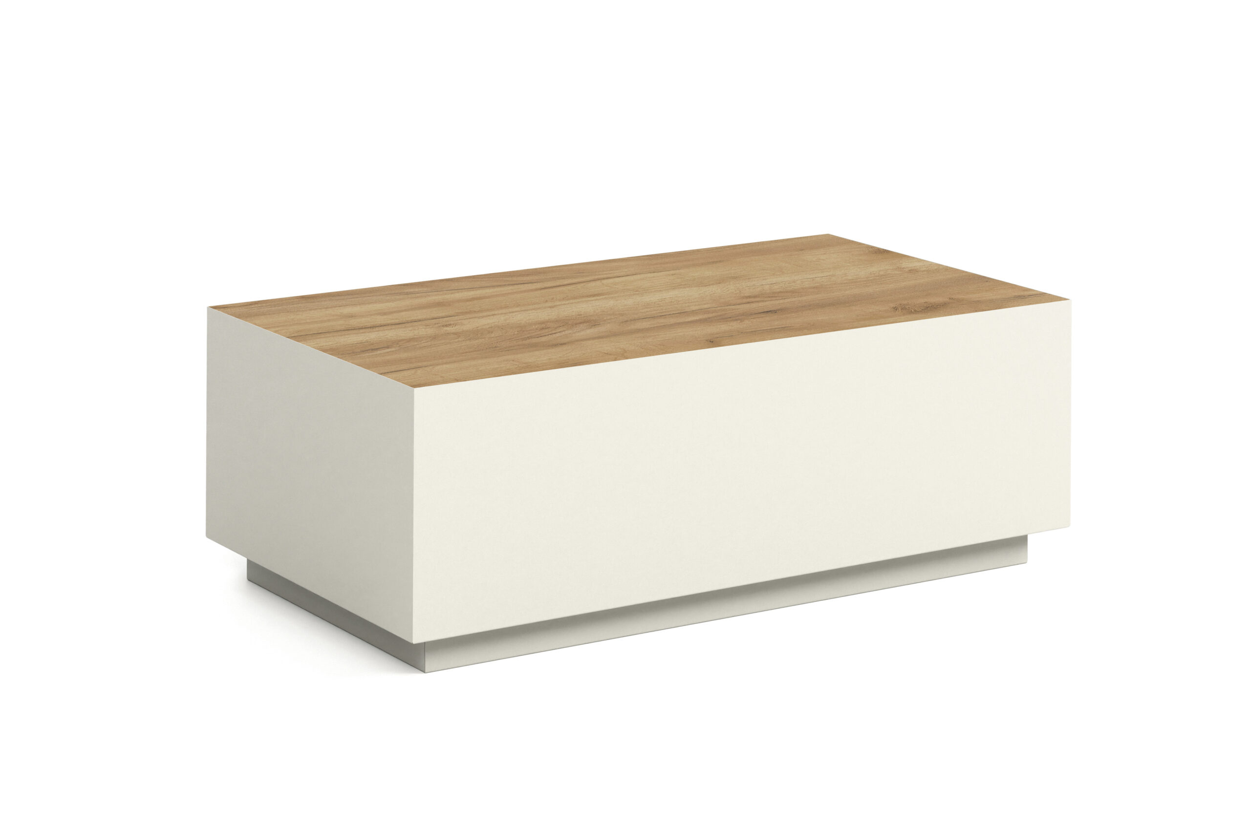 TETRA Low Rectangular Loft Coffee Table (100.6×55.2cm × H35.8cm | 18mm Top & Powder-Coated Steel Frame)