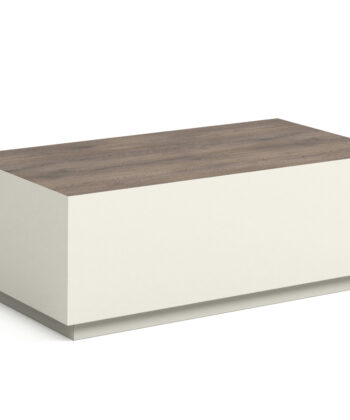 TETRA Low Rectangular Loft Coffee Table (100.6×55.2cm × H35.8cm | 18mm Top & Powder-Coated Steel Frame)