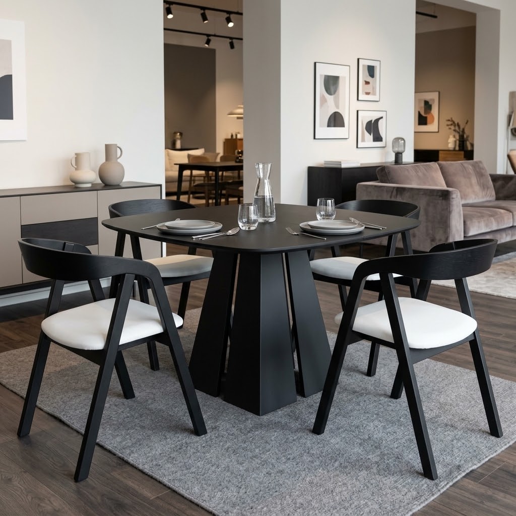NOVARA Round-to-Oval Extendable Dining Table (100cm to 180cm | 2 Extension Leaves | Standard & EGGER® Laminates)