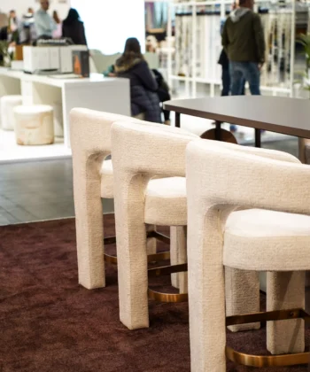 PALOMA Wraparound Counter Bar Stool (68cm Seat Height | Curved Cocoon Shell & Custom Upholstery)