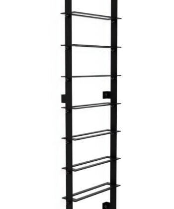 SOMMELIER Wall-Mounted 7-Bottle Steel Wine Rack (125×20×56.4cm | Horizontal Bottle Storage | Matte Black Powder-Coated)