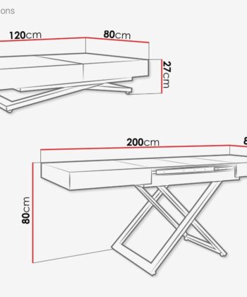 SANNA Height-Adjustable Extendable Coffee-to-Dining Table (120–200cm | 27–80cm Elevation | Premium EGGER® Laminates)