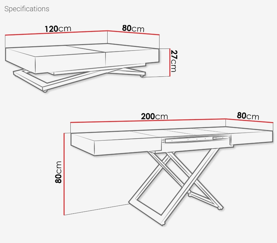SANNA Height-Adjustable Extendable Coffee-to-Dining Table (120–200cm | 27–80cm Elevation | Premium EGGER® Laminates)