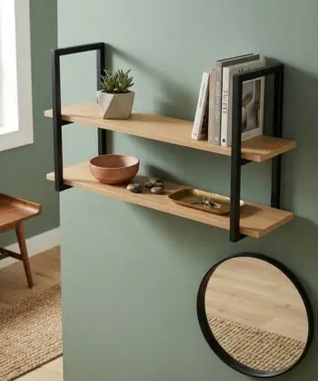 STRATA Loft Steel Shelf Brackets 23.5×60cm (Set of 2 | 40kg Load Capacity | Matte Black Powder-Coated)