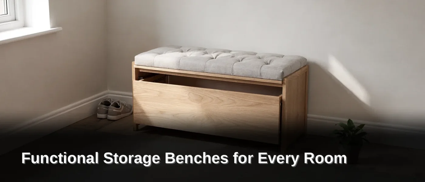 Function lives in duality. A true storage bench fuses a cushioned perch with a hidden
