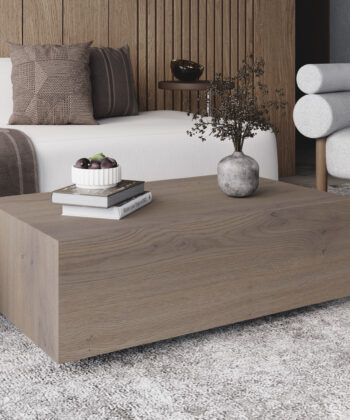 AERO Floating Low Mobile Coffee Table (90×55cm × H31.5cm | Concealed Castors & 18mm Laminated Top)