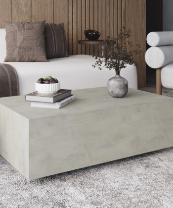 AERO Floating Low Mobile Coffee Table (90×55cm × H31.5cm | Concealed Castors & 18mm Laminated Top)