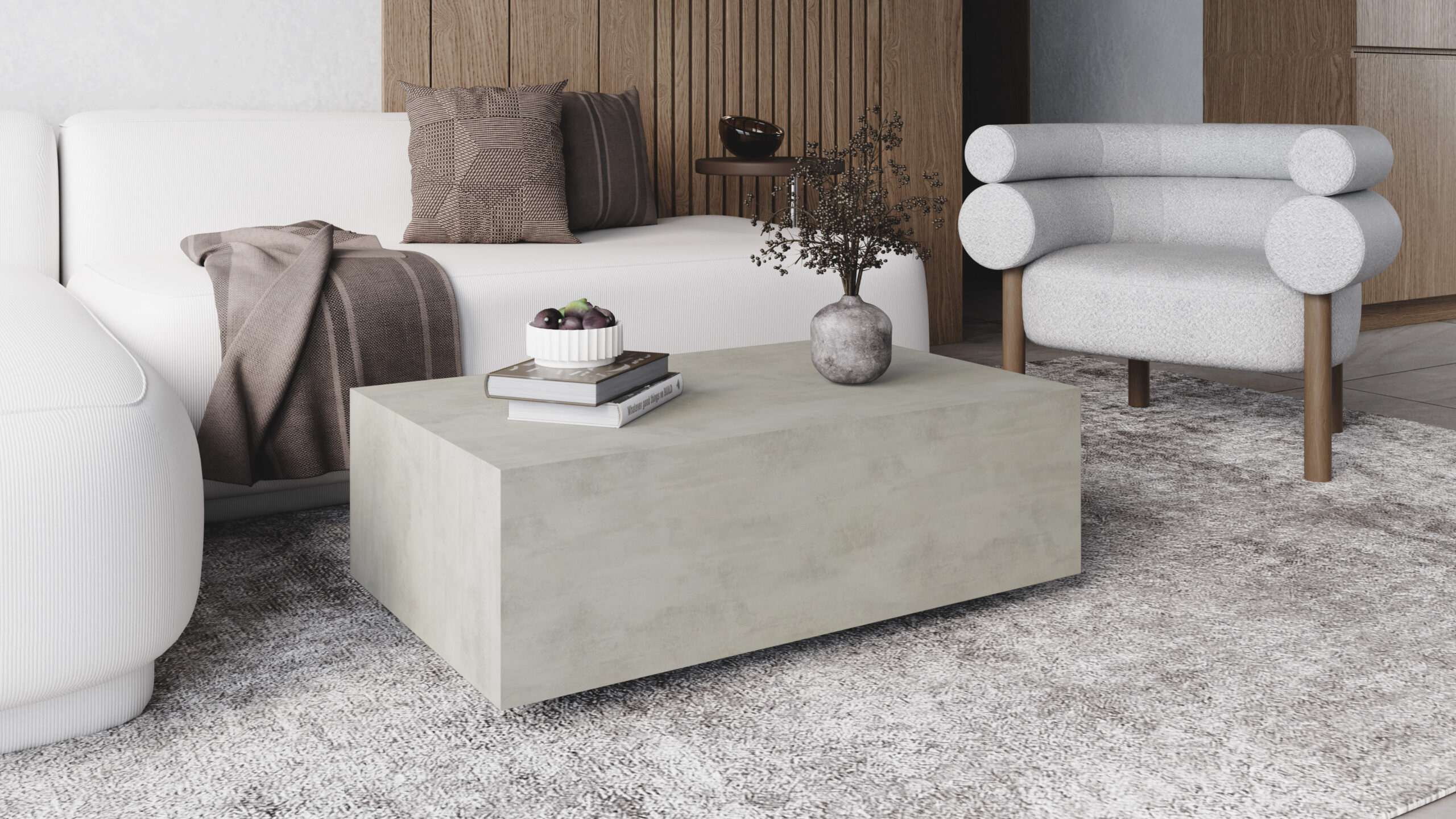 AERO Floating Low Mobile Coffee Table (90×55cm × H31.5cm | Concealed Castors & 18mm Laminated Top)