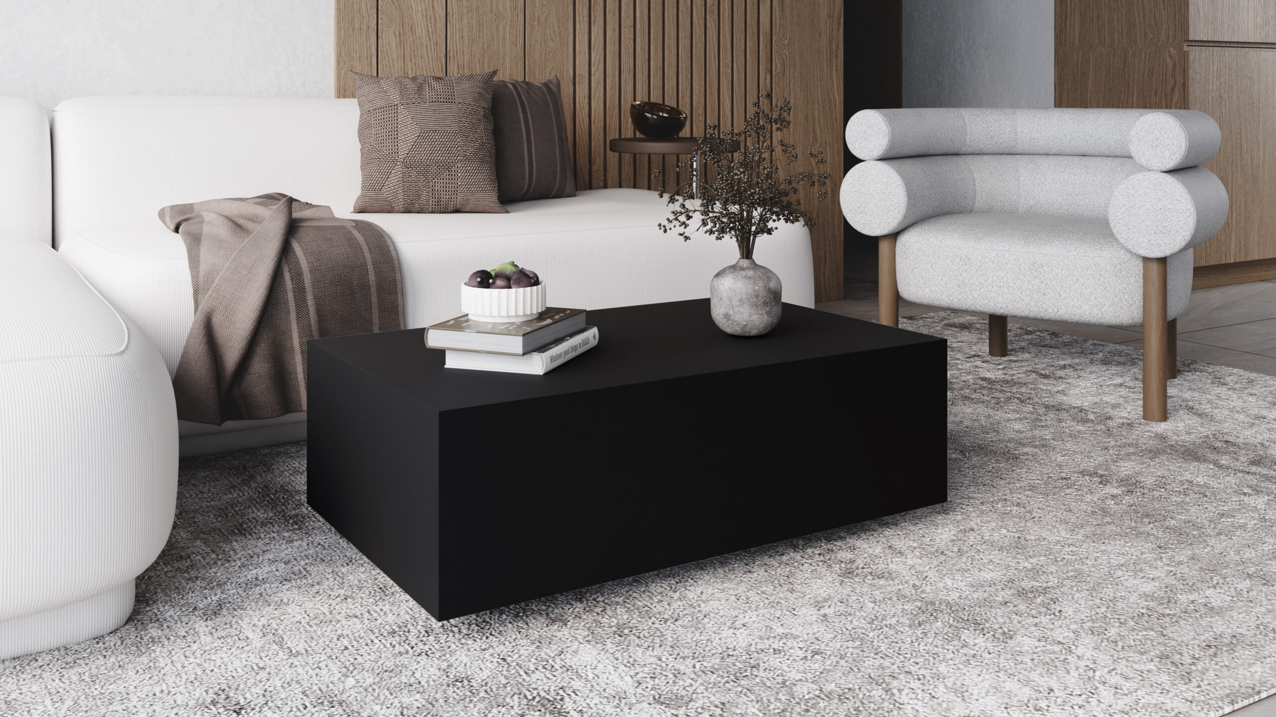 AERO Floating Low Mobile Coffee Table (90×55cm × H31.5cm | Concealed Castors & 18mm Laminated Top)