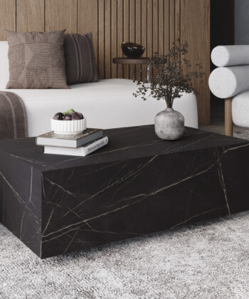 AERO Floating Low Mobile Coffee Table (90×55cm × H31.5cm | Concealed Castors & 18mm Laminated Top)