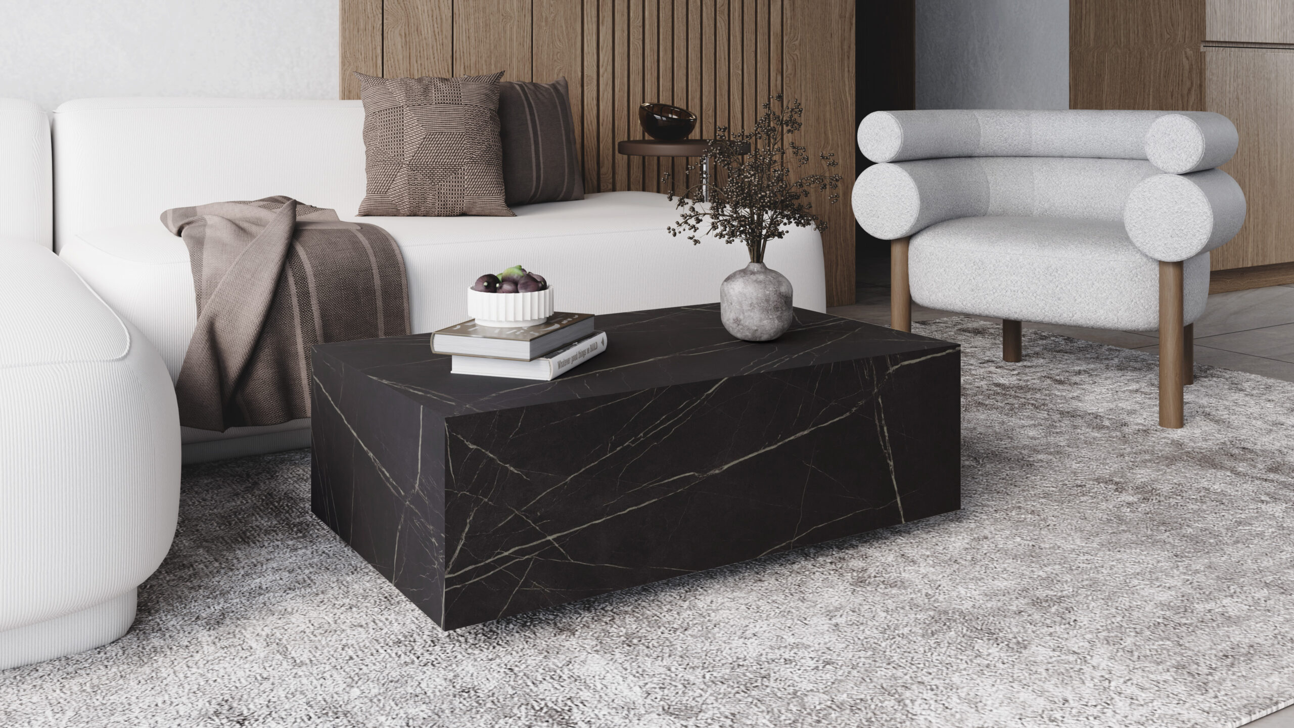 AERO Floating Low Mobile Coffee Table (90×55cm × H31.5cm | Concealed Castors & 18mm Laminated Top)